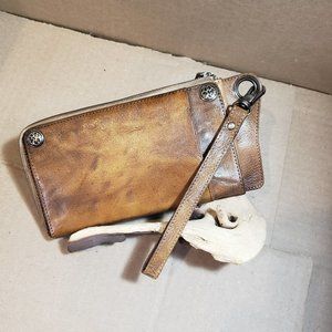 Hand Stained 100% Leather Wristlet Wallet
